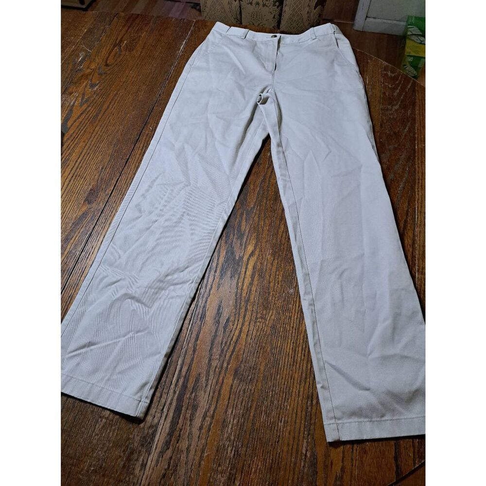 Size 6 LL Bean Classic Fit Khaki Tan Flat Front Cotton Mid Rise Pants